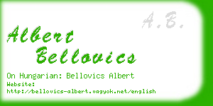 albert bellovics business card